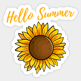 Hello Summer Sunflower Design Sticker